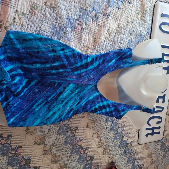 Vintage Roxanne Blue One Piece Swimsuit Size 14 /38D - Picture 10 of 16